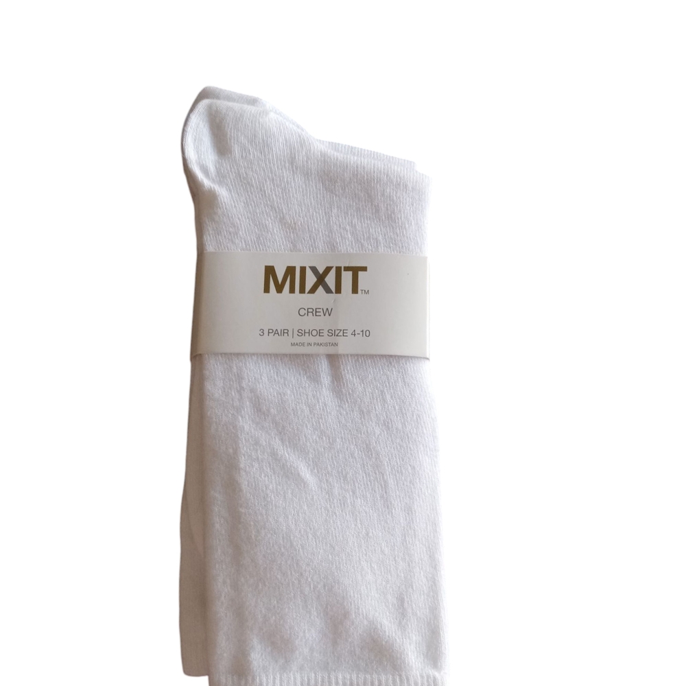 Mixit White Crew Casual Socks